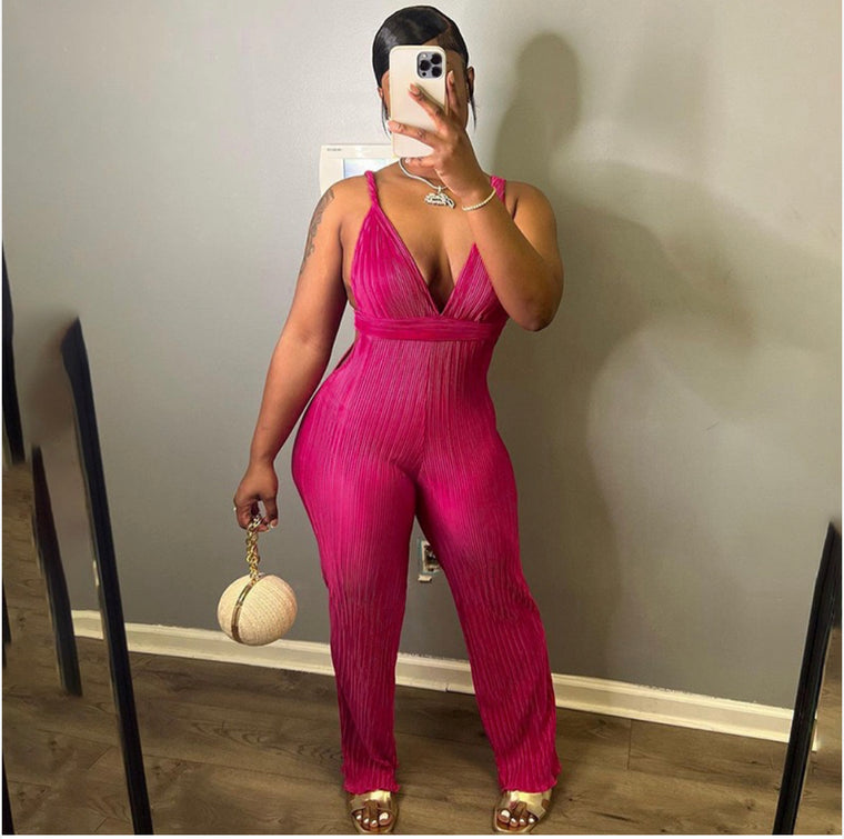 One piece backless jumpsuit