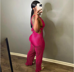 One piece backless jumpsuit
